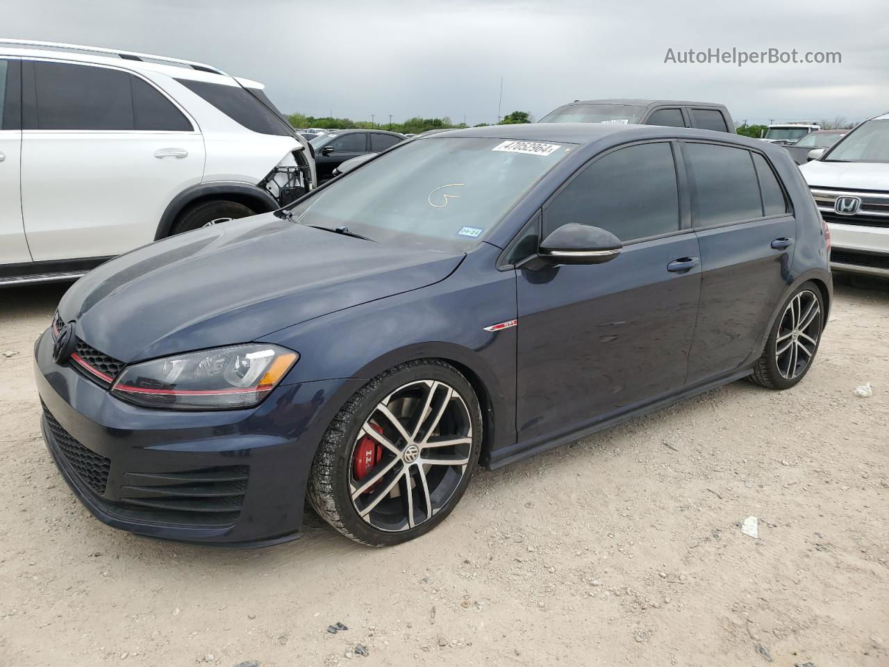 2017 Volkswagen Gti Sport Blue vin: 3VW547AUXHM063858