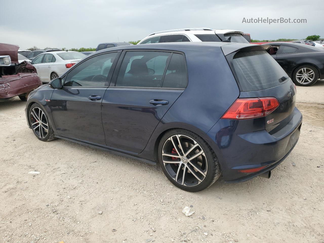 2017 Volkswagen Gti Sport Blue vin: 3VW547AUXHM063858