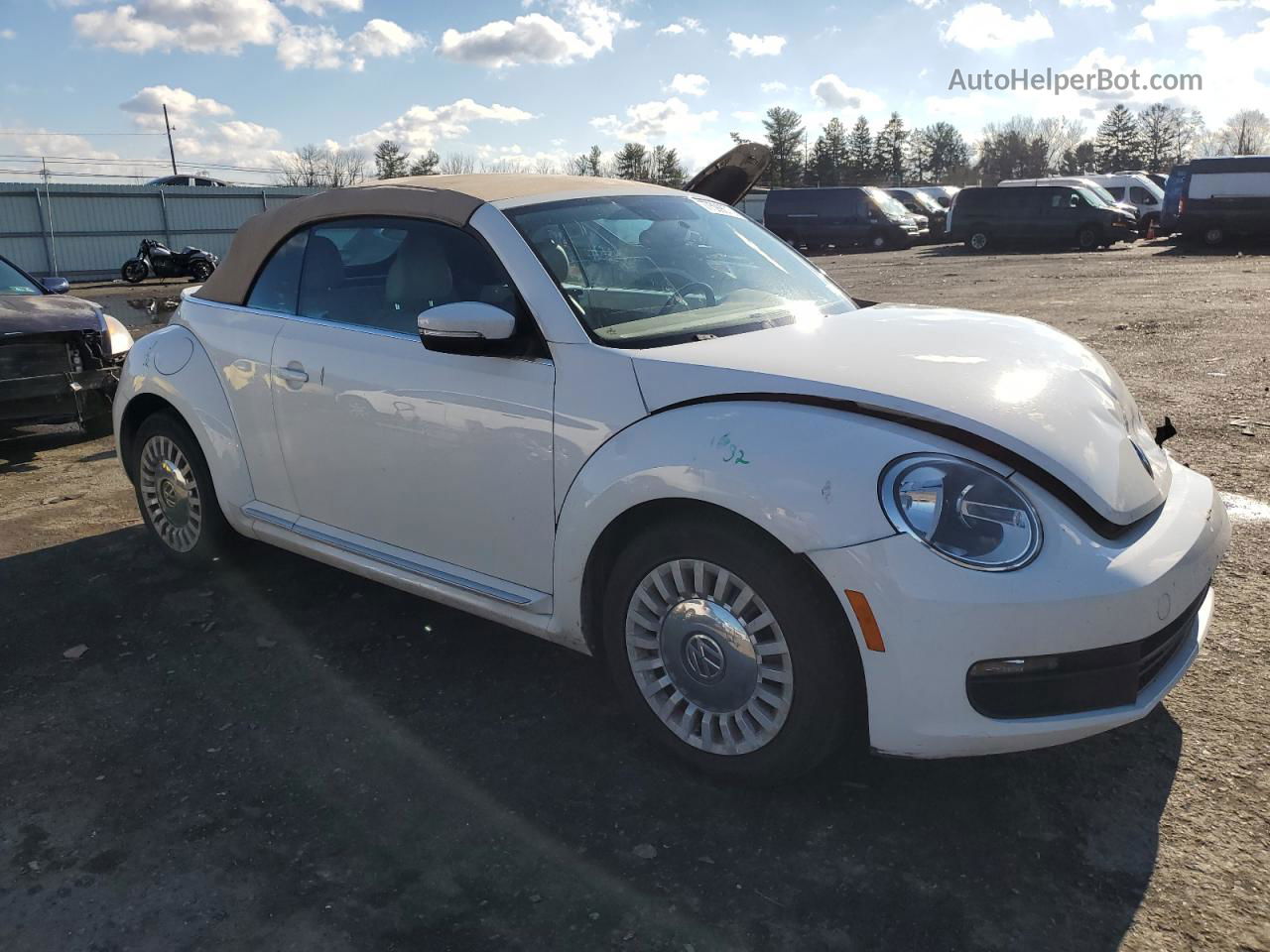 2014 Volkswagen Beetle  White vin: 3VW5P7AT7EM801593