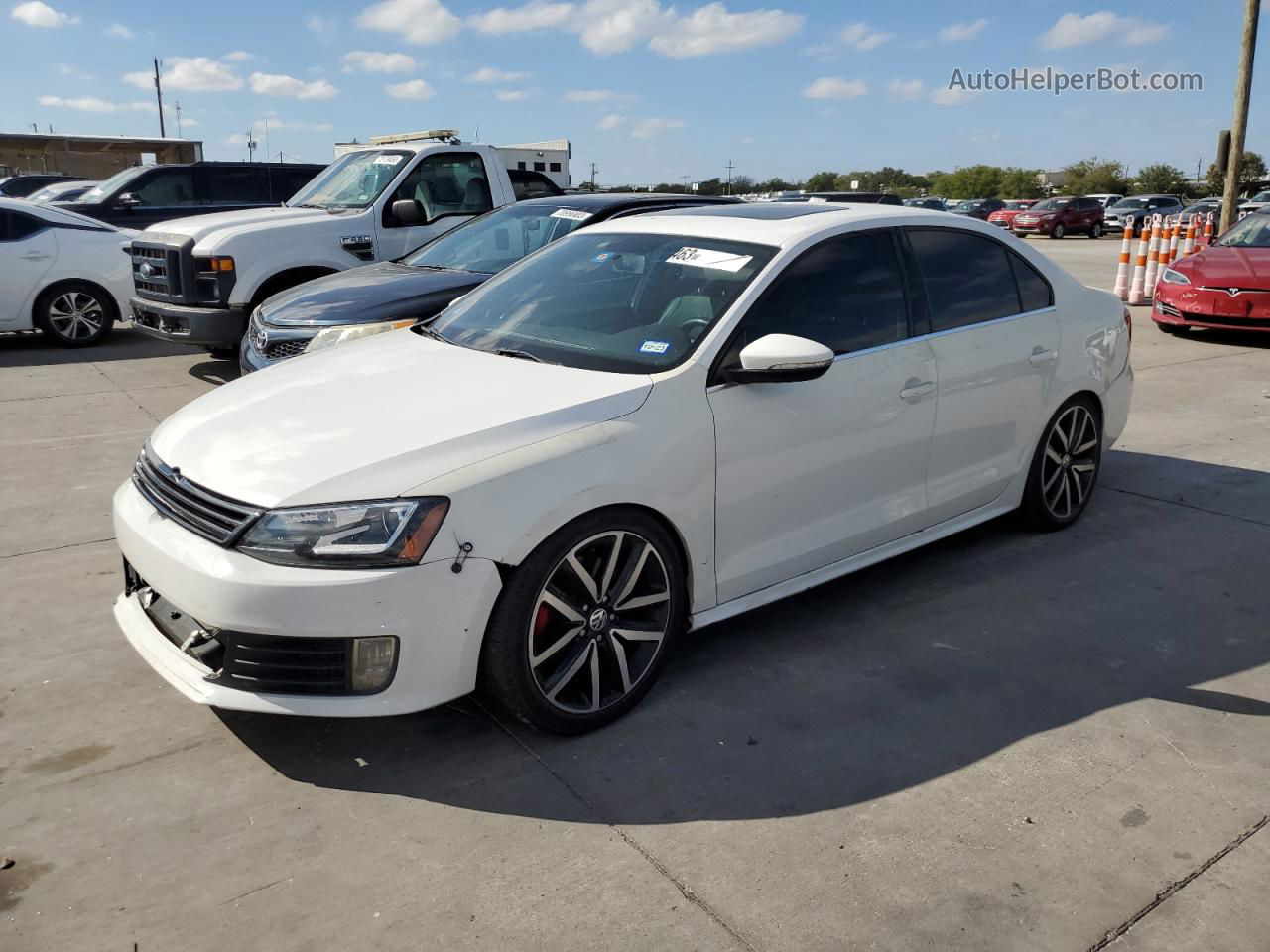 2014 Volkswagen Jetta Gli White vin: 3VW5T7AJXEM373951