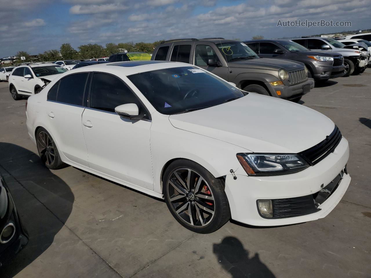 2014 Volkswagen Jetta Gli White vin: 3VW5T7AJXEM373951