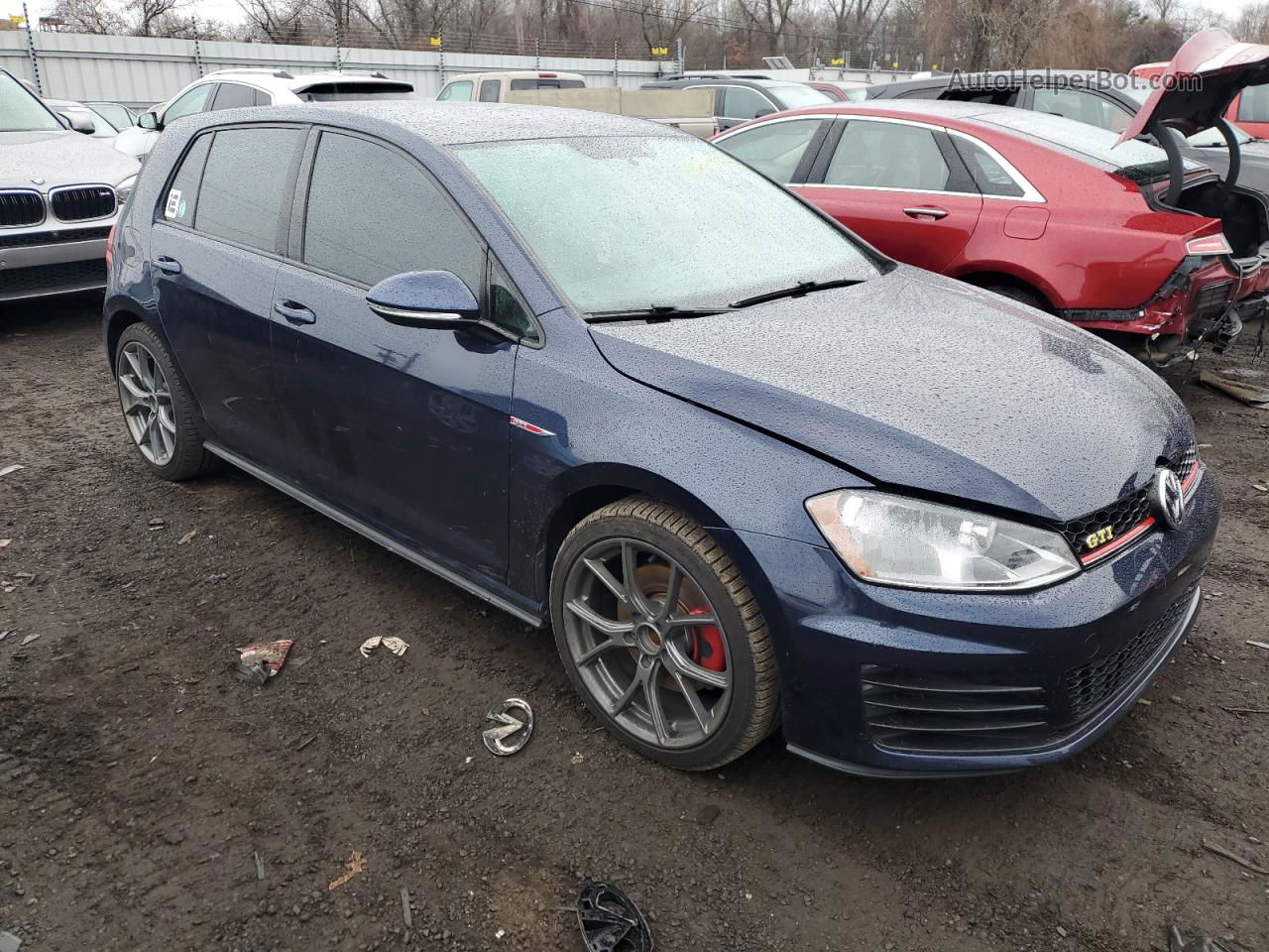 2017 Volkswagen Gti S Синий vin: 3VW5T7AU0HM043556