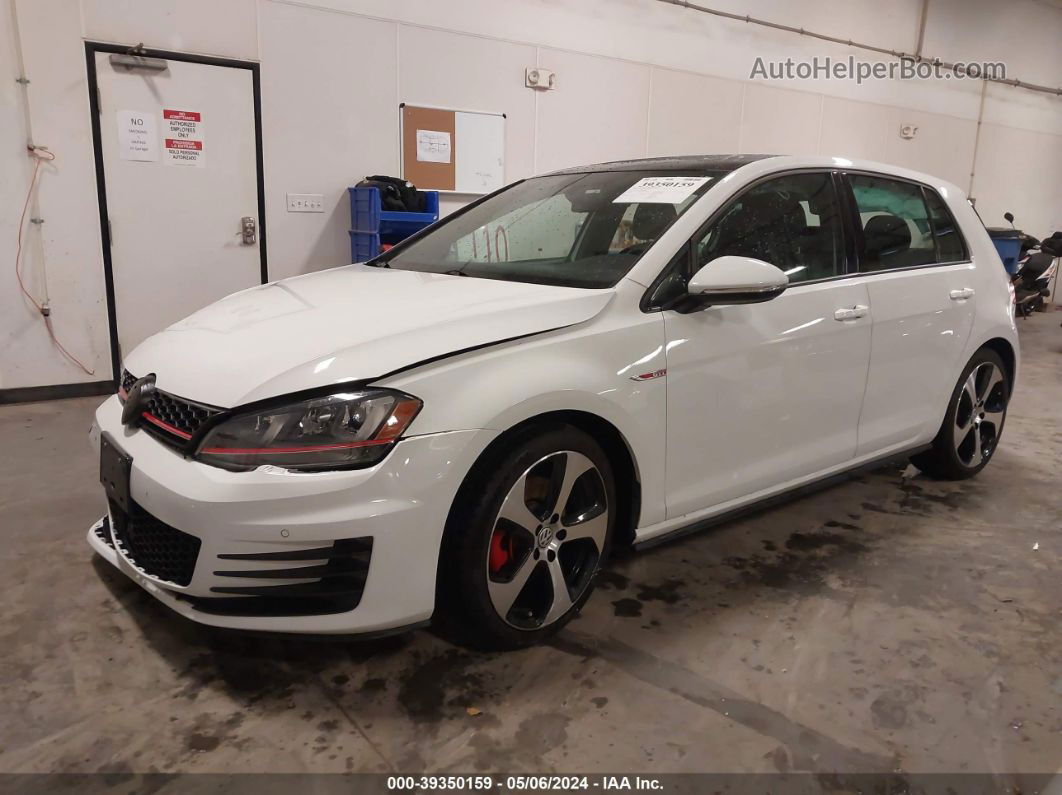 2015 Volkswagen Golf Gti 2.0t Autobahn 4-door White vin: 3VW5T7AU1FM096392