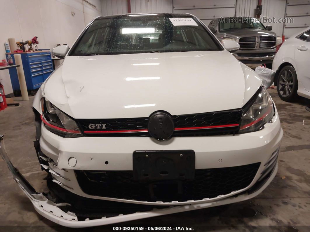 2015 Volkswagen Golf Gti 2.0t Autobahn 4-door White vin: 3VW5T7AU1FM096392