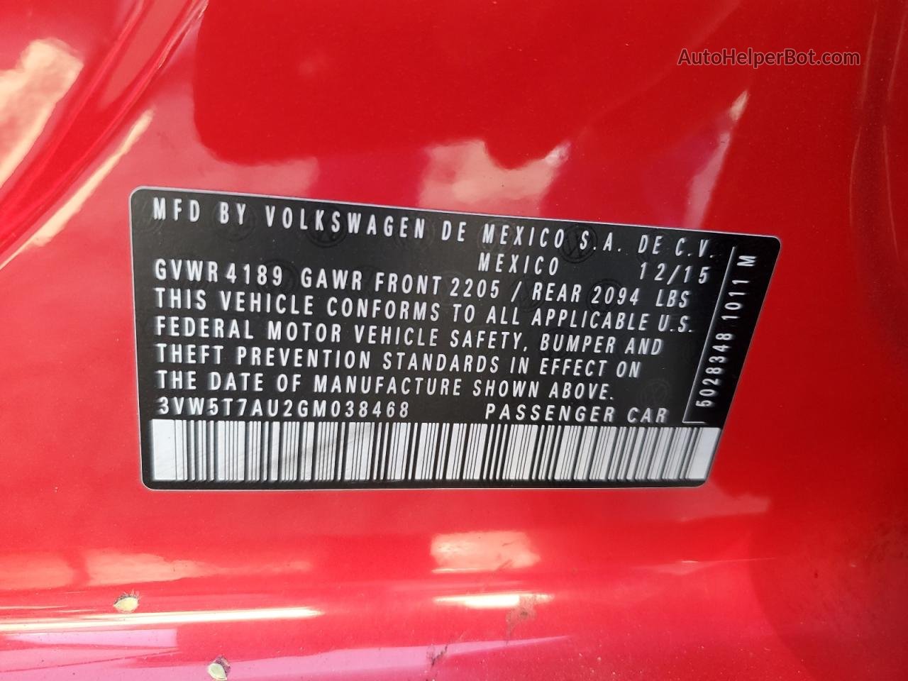 2016 Volkswagen Gti S/se Красный vin: 3VW5T7AU2GM038468