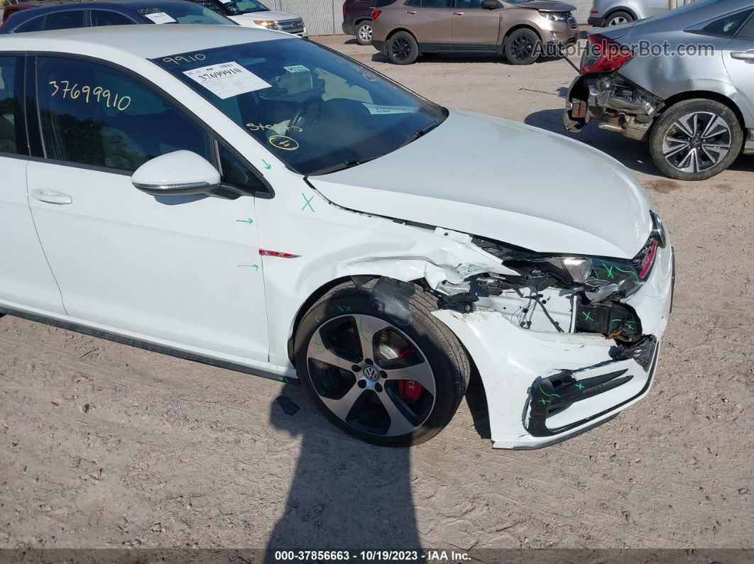 2019 Volkswagen Golf Gti S/se/autobahn White vin: 3VW5T7AU4KM025732