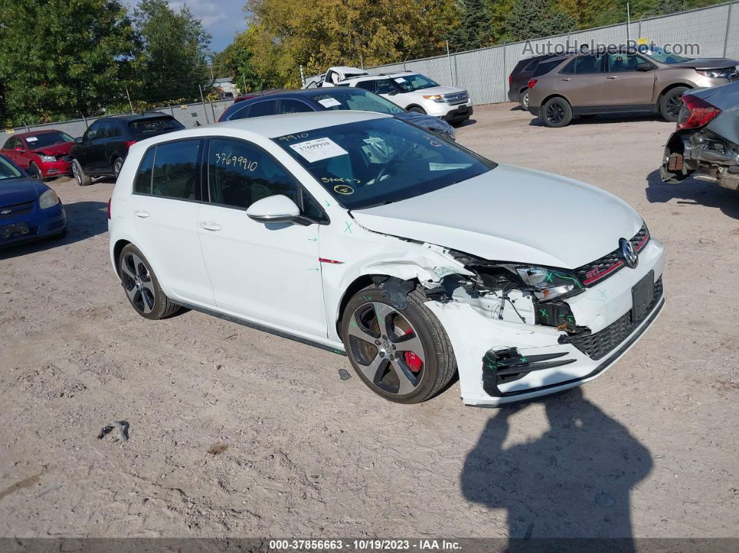 2019 Volkswagen Golf Gti S/se/autobahn White vin: 3VW5T7AU4KM025732