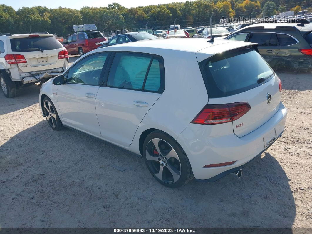 2019 Volkswagen Golf Gti S/se/autobahn White vin: 3VW5T7AU4KM025732