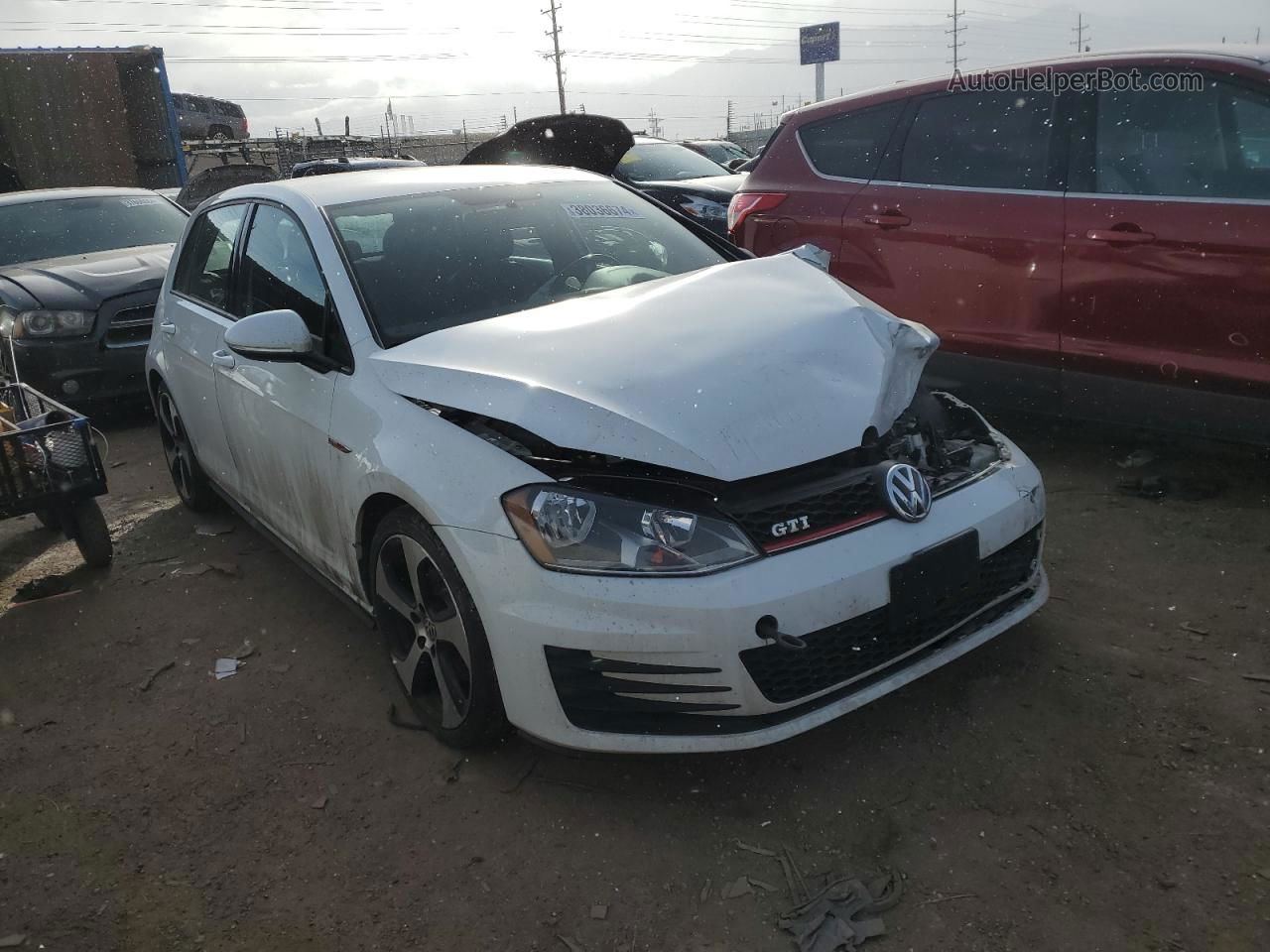 2015 Volkswagen Gti  White vin: 3VW5T7AU6FM058804