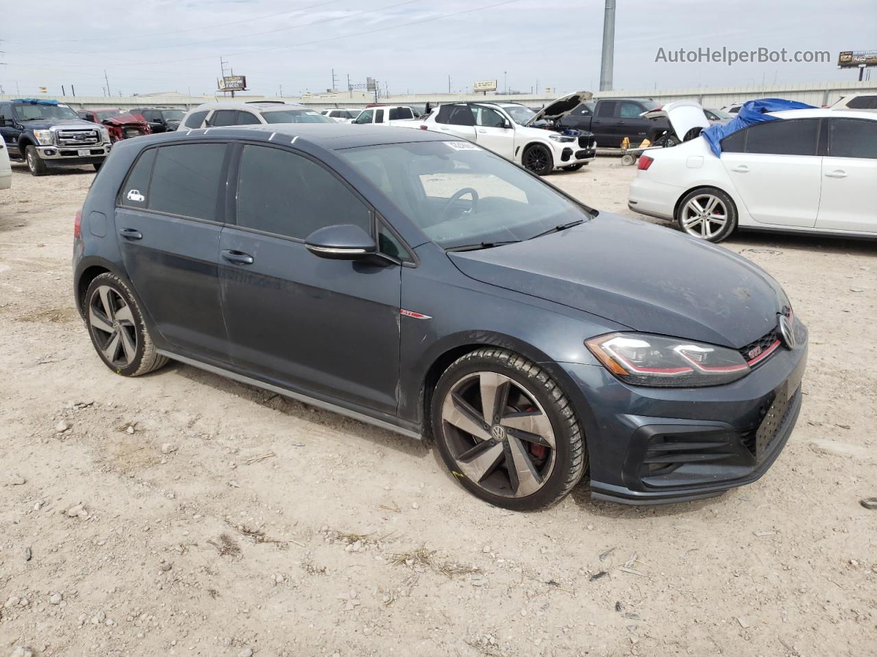 2019 Volkswagen Gti S Gray vin: 3VW5T7AU6KM029409