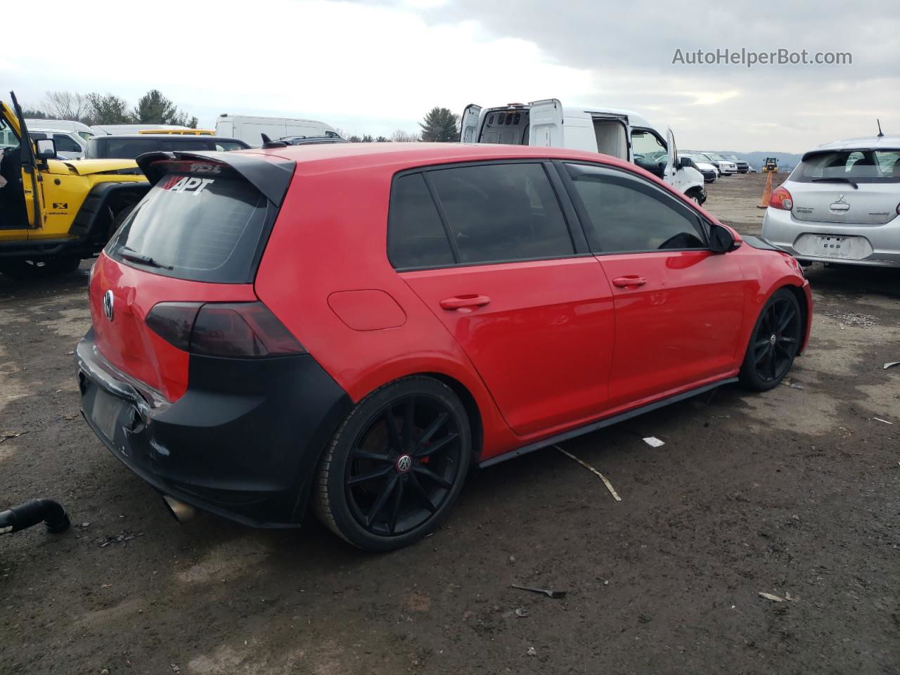 2015 Volkswagen Gti  Red vin: 3VW5T7AU7FM016383