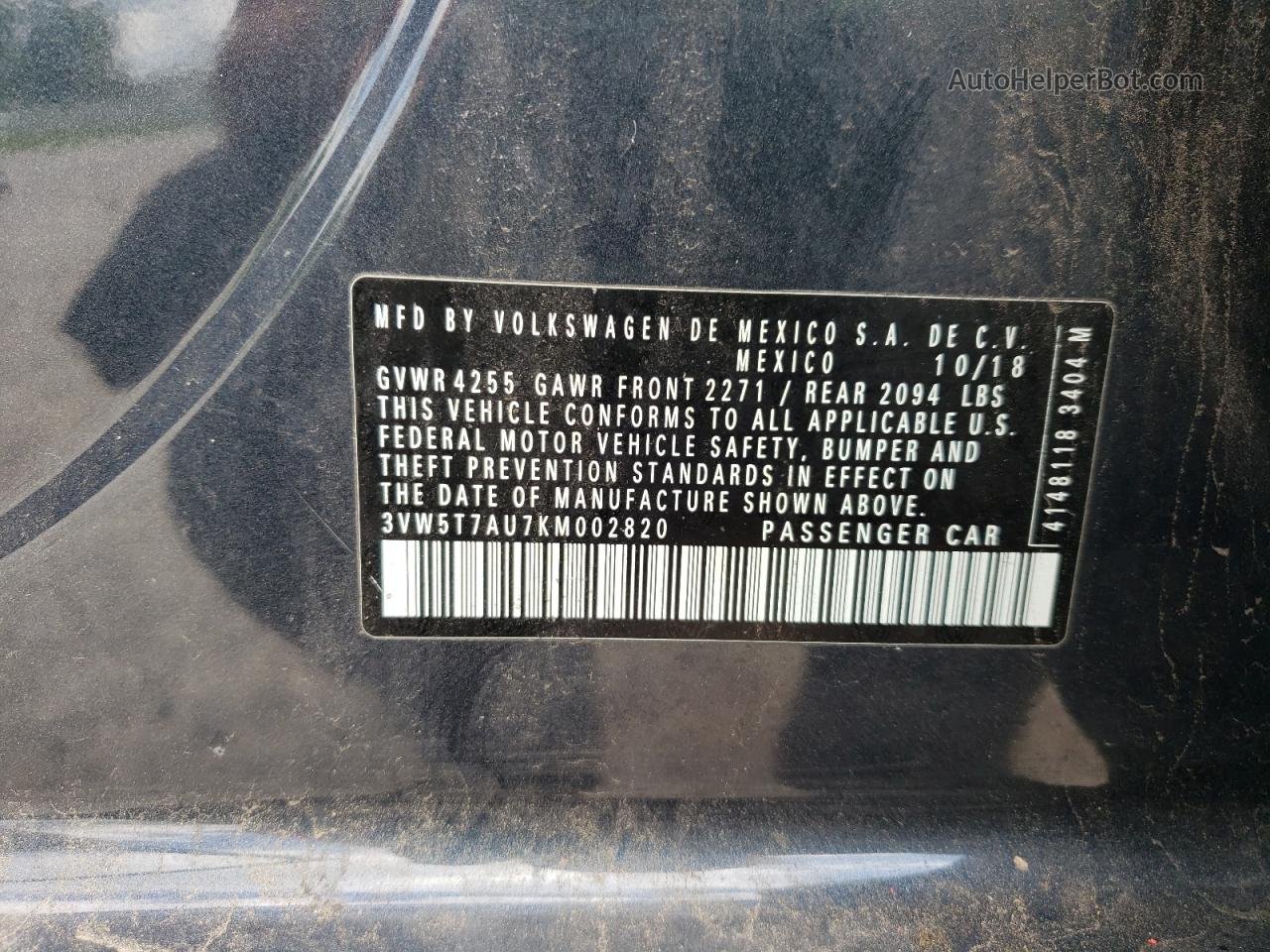 2019 Volkswagen Gti S Синий vin: 3VW5T7AU7KM002820