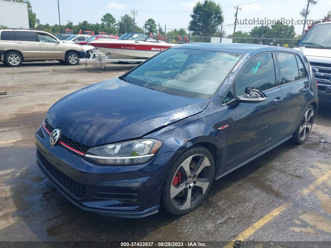 2019 Volkswagen Golf Gti S/se/autobahn Blue vin: 3VW5T7AU7KM025661