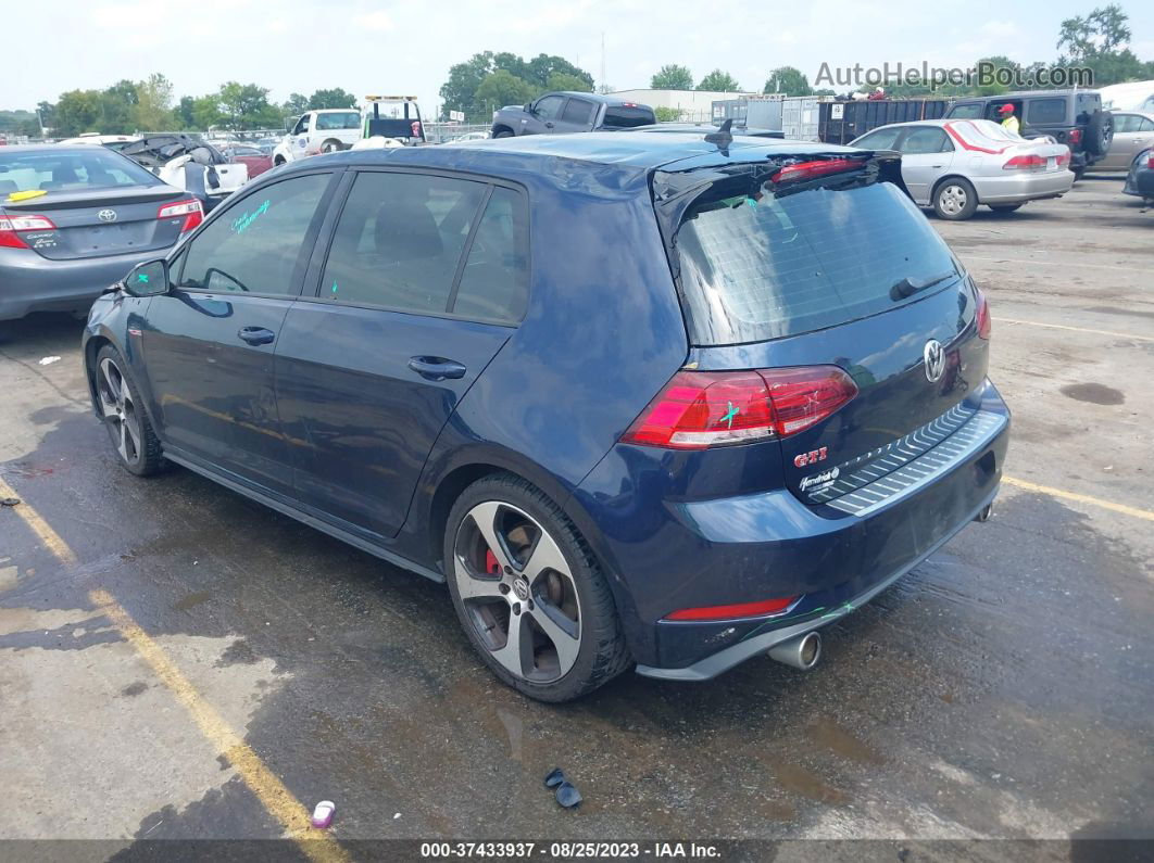 2019 Volkswagen Golf Gti S/se/autobahn Blue vin: 3VW5T7AU7KM025661