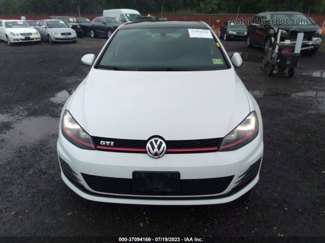 2015 Volkswagen Golf Gti Autobahn White vin: 3VW5T7AU8FM003674