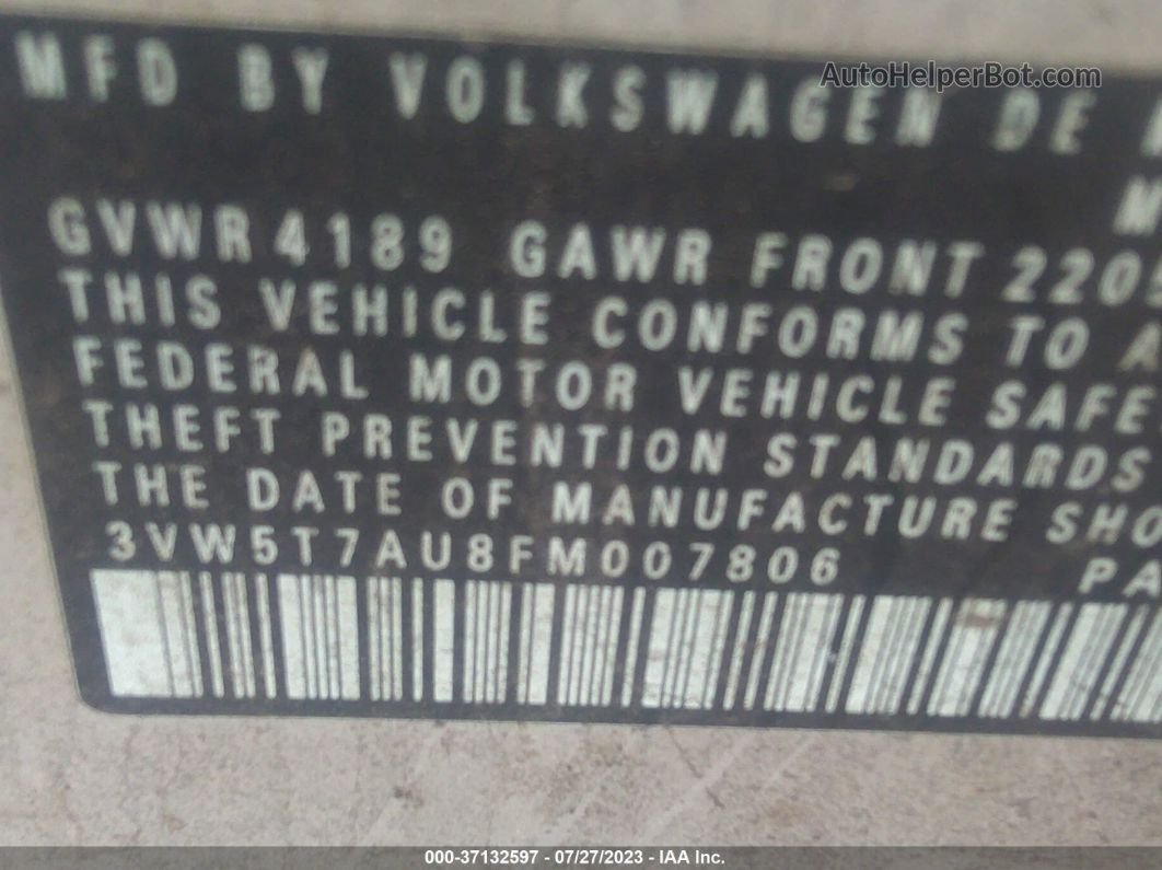 2015 Volkswagen Golf Gti Se Silver vin: 3VW5T7AU8FM007806