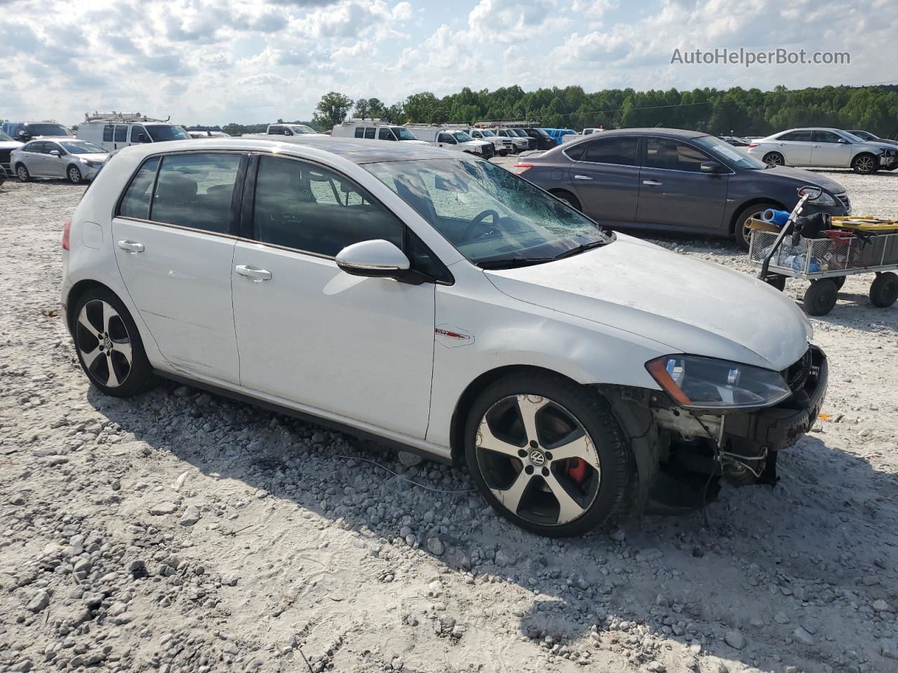 2015 Volkswagen Gti  White vin: 3VW5T7AU9FM001089