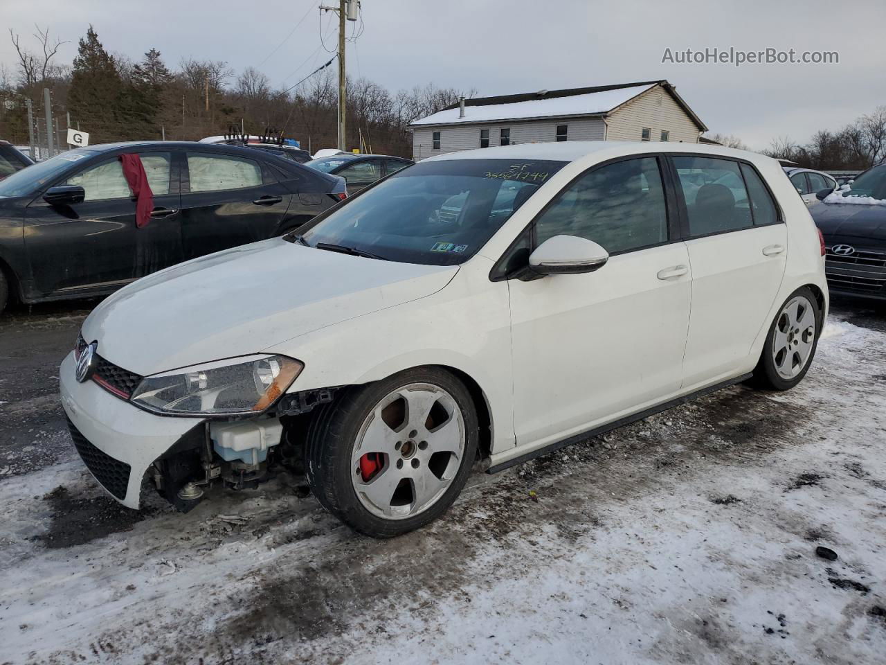 2015 Volkswagen Gti  White vin: 3VW5T7AU9FM104254