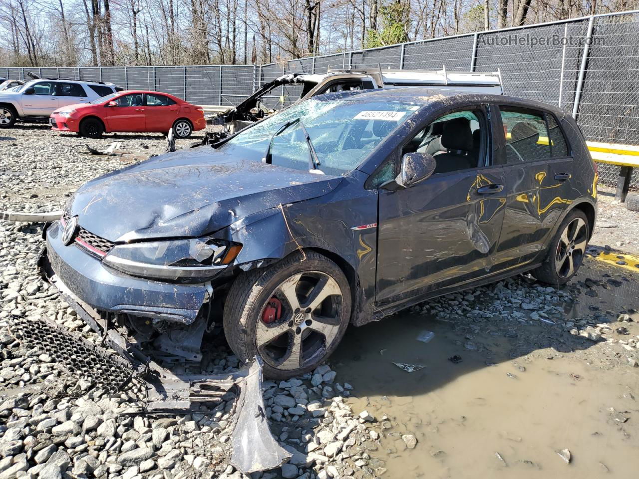 2019 Volkswagen Gti S Gray vin: 3VW5T7AU9KM017030