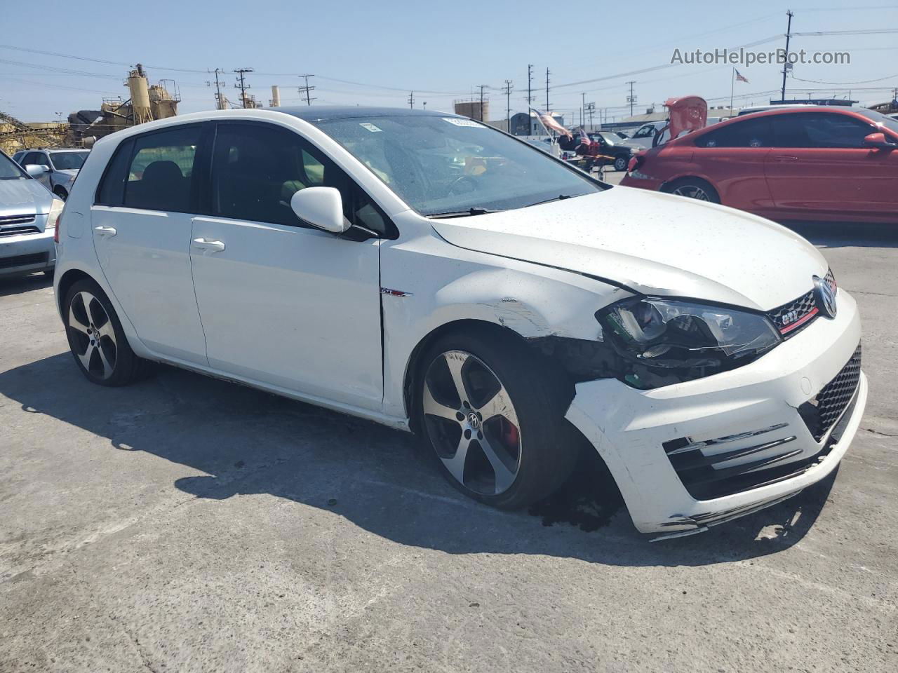 2015 Volkswagen Gti  White vin: 3VW5T7AUXFM032402