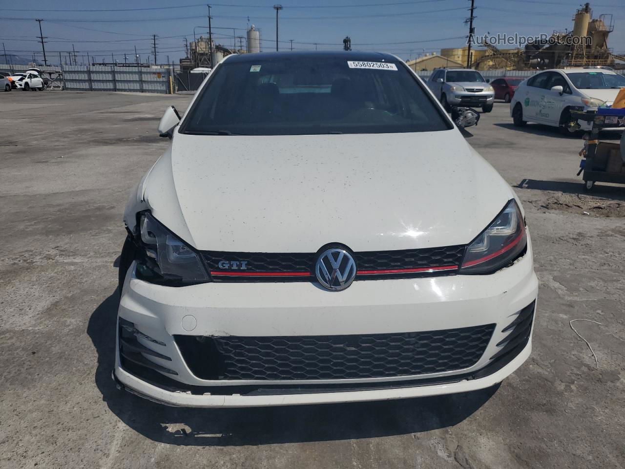 2015 Volkswagen Gti  White vin: 3VW5T7AUXFM032402