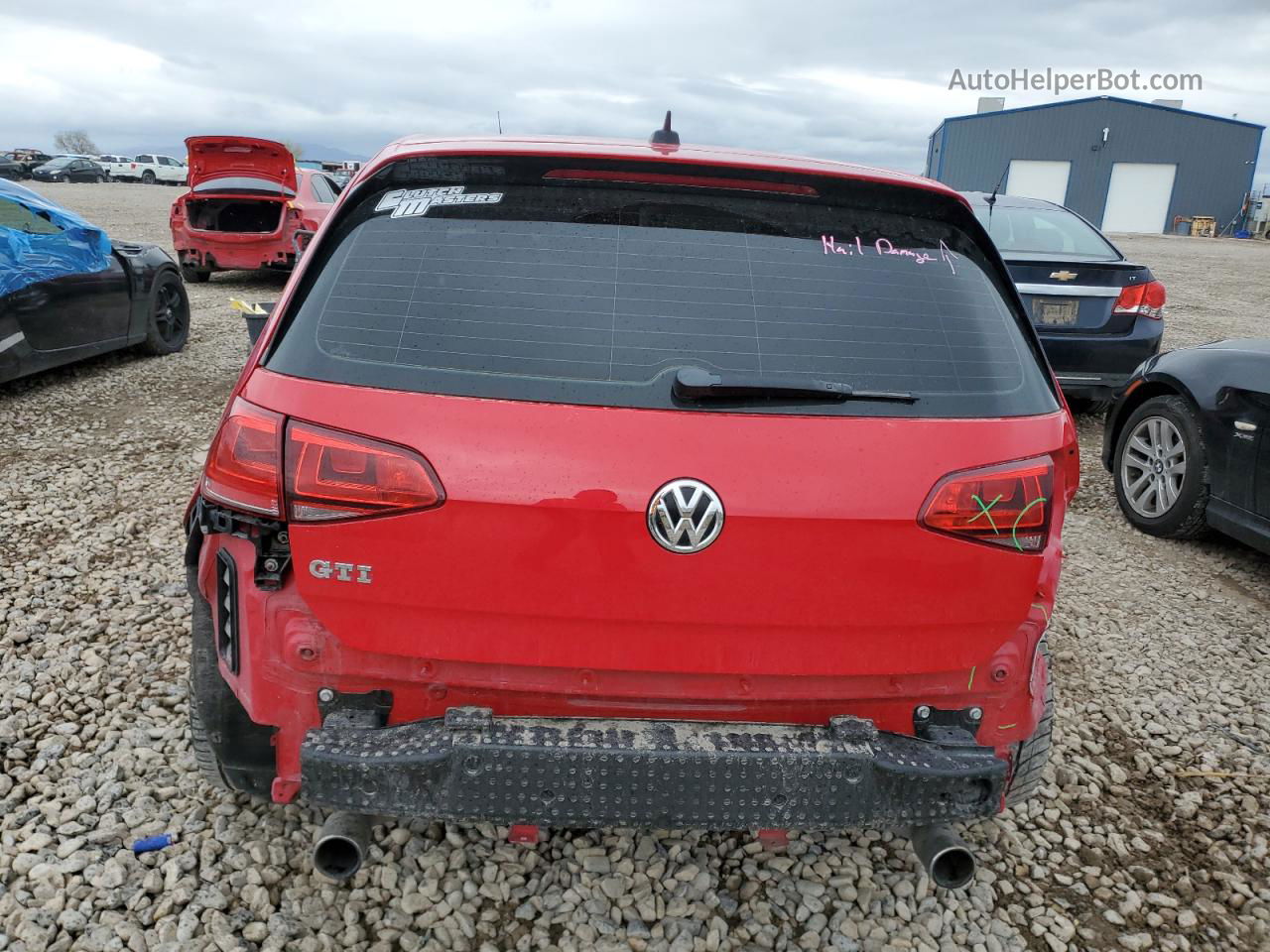 2015 Volkswagen Gti  Red vin: 3VW5T7AUXFM055498