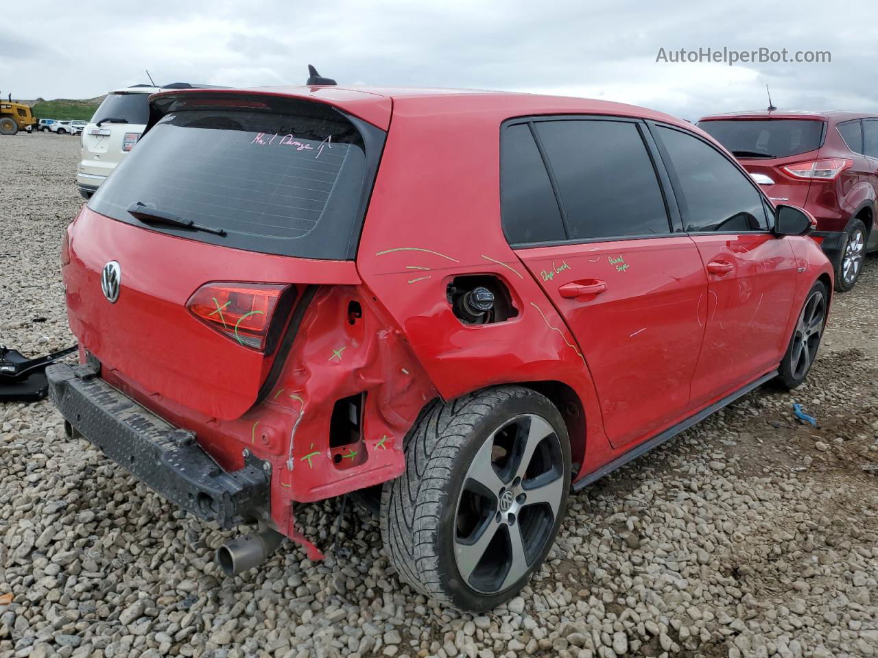 2015 Volkswagen Gti  Red vin: 3VW5T7AUXFM055498