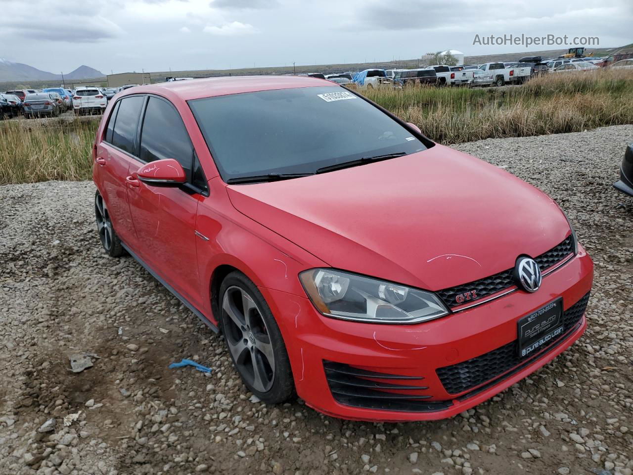 2015 Volkswagen Gti  Red vin: 3VW5T7AUXFM055498