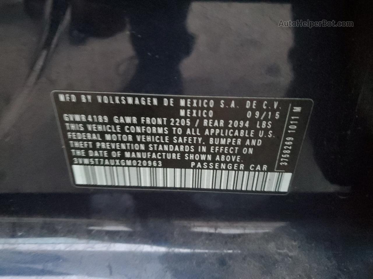2016 Volkswagen Gti S/se Угольный vin: 3VW5T7AUXGM020963