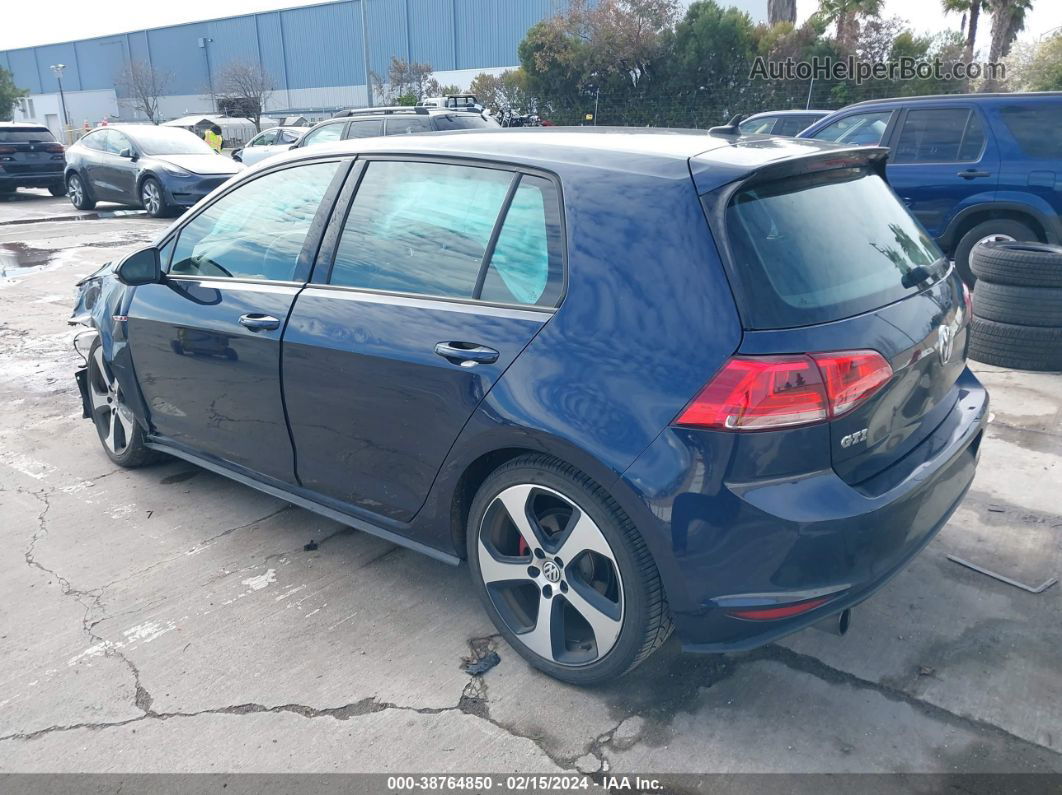 2016 Volkswagen Golf Gti S 4-door Dark Blue vin: 3VW5T7AUXGM034958