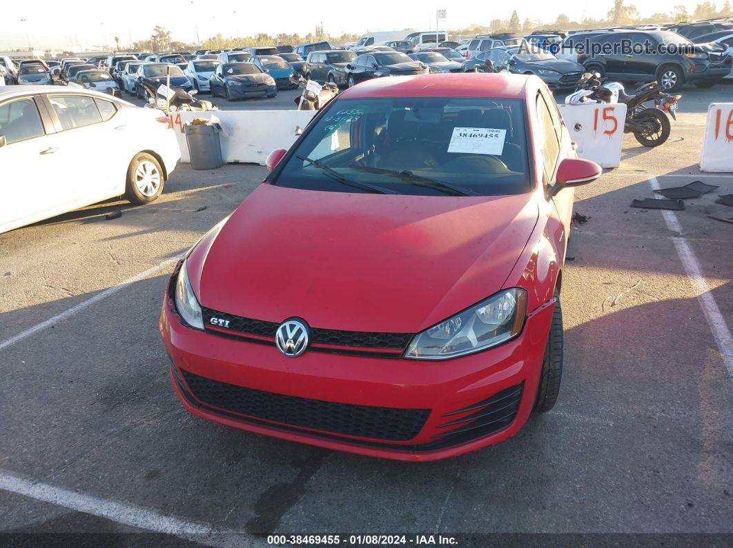 2016 Volkswagen Golf Gti S 4-door Red vin: 3VW5T7AUXGM063750