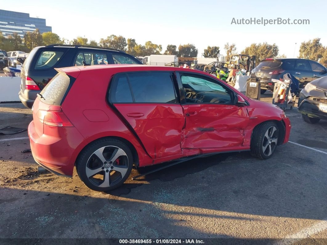 2016 Volkswagen Golf Gti S 4-door Red vin: 3VW5T7AUXGM063750