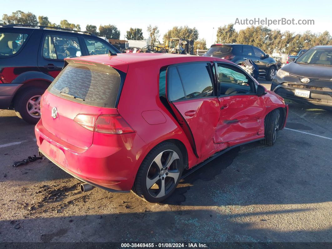 2016 Volkswagen Golf Gti S 4-door Red vin: 3VW5T7AUXGM063750