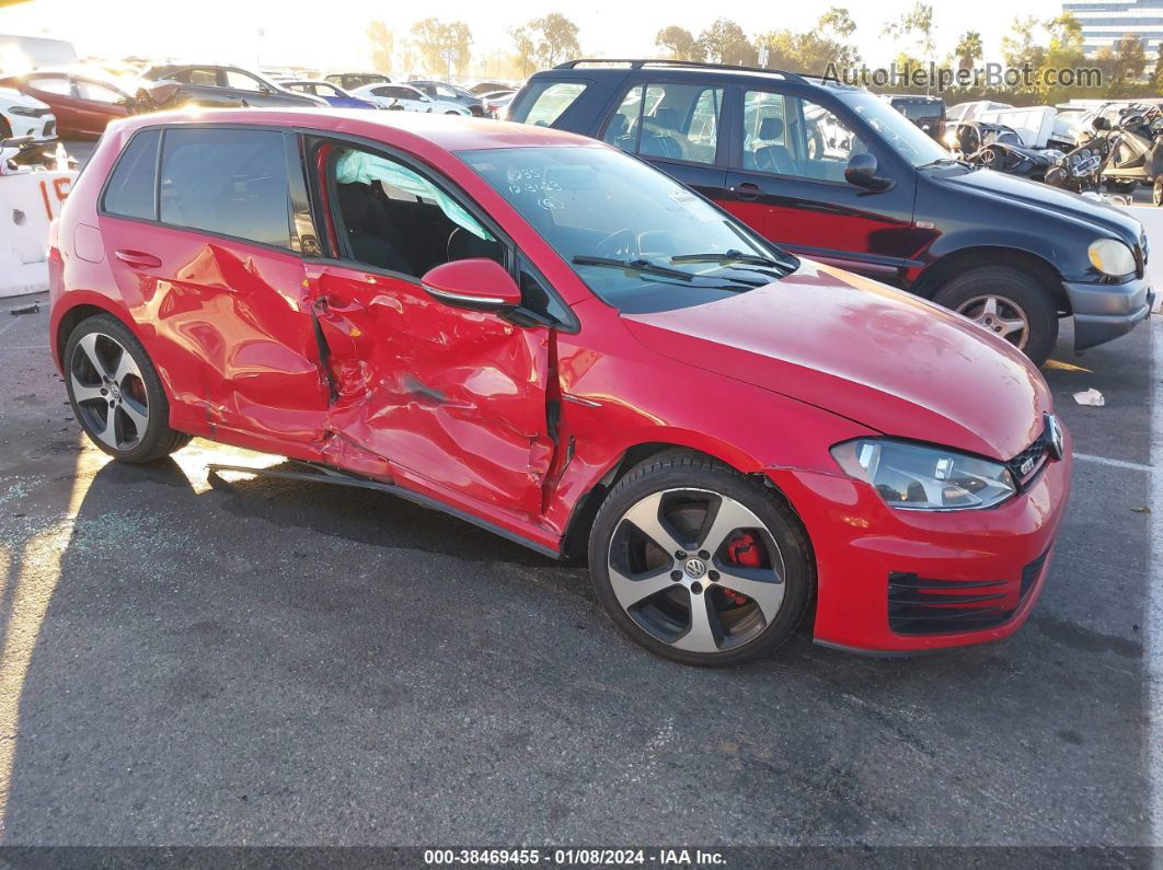 2016 Volkswagen Golf Gti S 4-door Red vin: 3VW5T7AUXGM063750