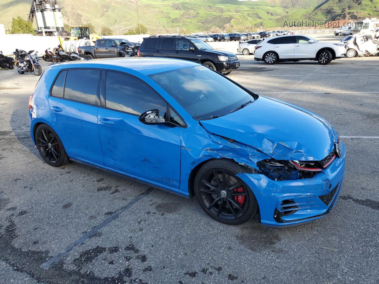 2019 Volkswagen Gti S Blue vin: 3VW5T7AUXKM012693