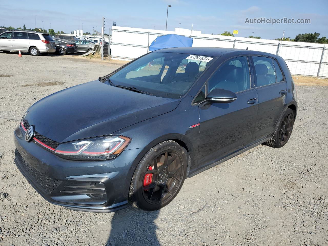 2019 Volkswagen Gti S Gray vin: 3VW5T7AUXKM020292