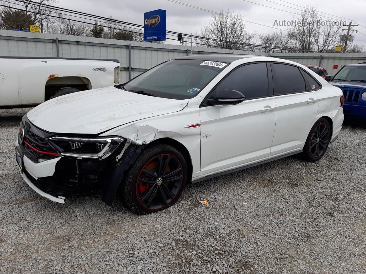 2019 Volkswagen Jetta Gli White vin: 3VW5T7BUXKM210219