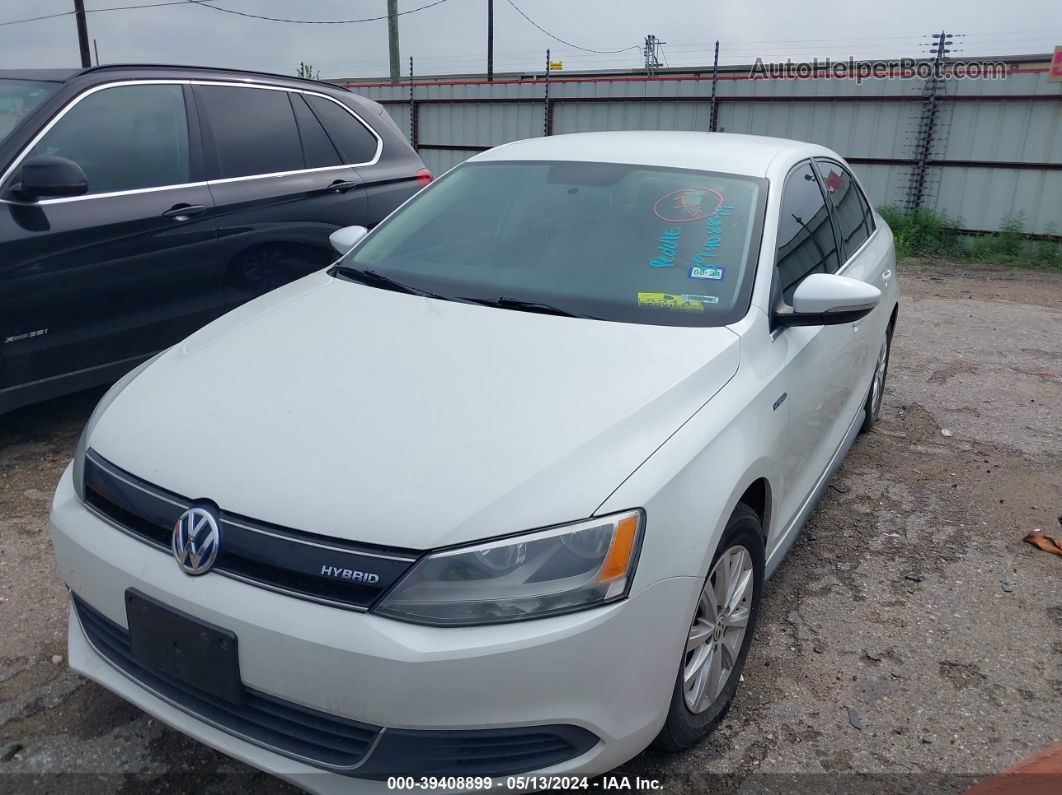 2013 Volkswagen Jetta Hybrid Se White vin: 3VW637AJ0DM282478