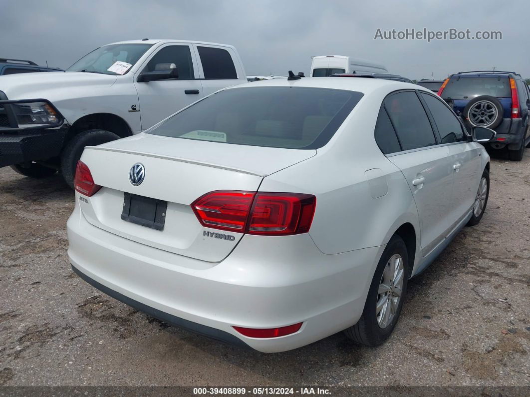 2013 Volkswagen Jetta Hybrid Se White vin: 3VW637AJ0DM282478