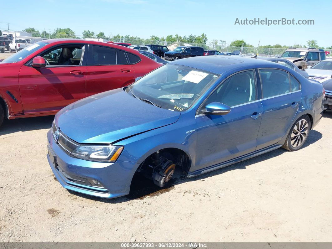 2015 Volkswagen Jetta Hybrid Sel Premium Синий vin: 3VW637AJ0FM327468