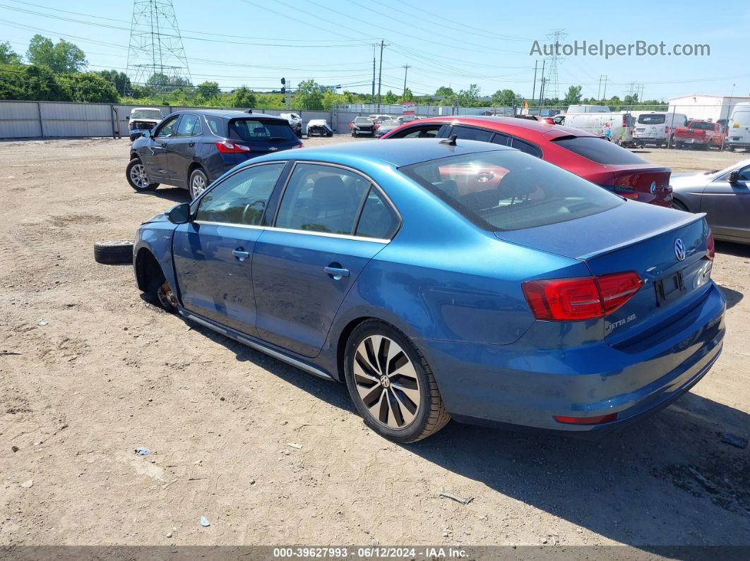 2015 Volkswagen Jetta Hybrid Sel Premium Синий vin: 3VW637AJ0FM327468