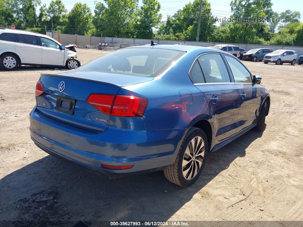 2015 Volkswagen Jetta Hybrid Sel Premium Синий vin: 3VW637AJ0FM327468