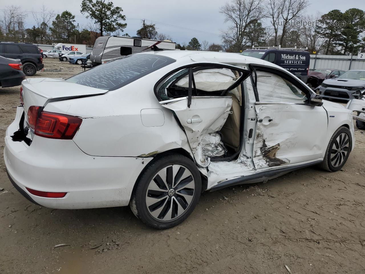 2013 Volkswagen Jetta Hybrid White vin: 3VW637AJ3DM229340