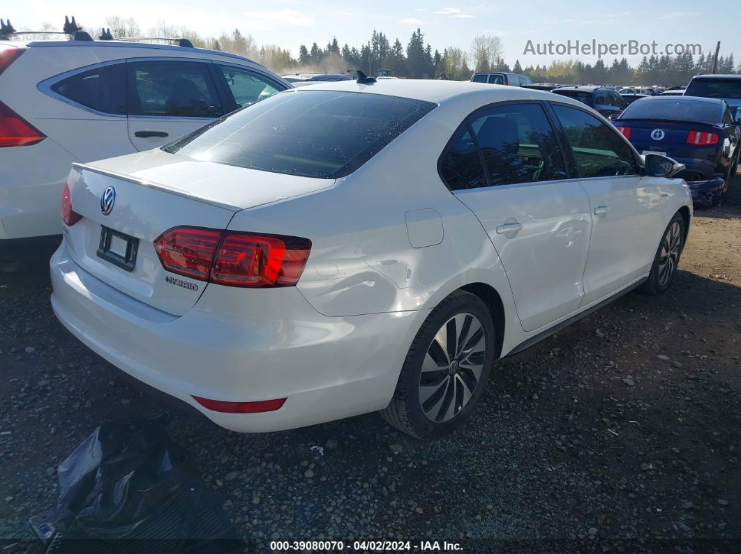 2014 Volkswagen Jetta Hybrid Sel Premium Белый vin: 3VW637AJ3EM332274