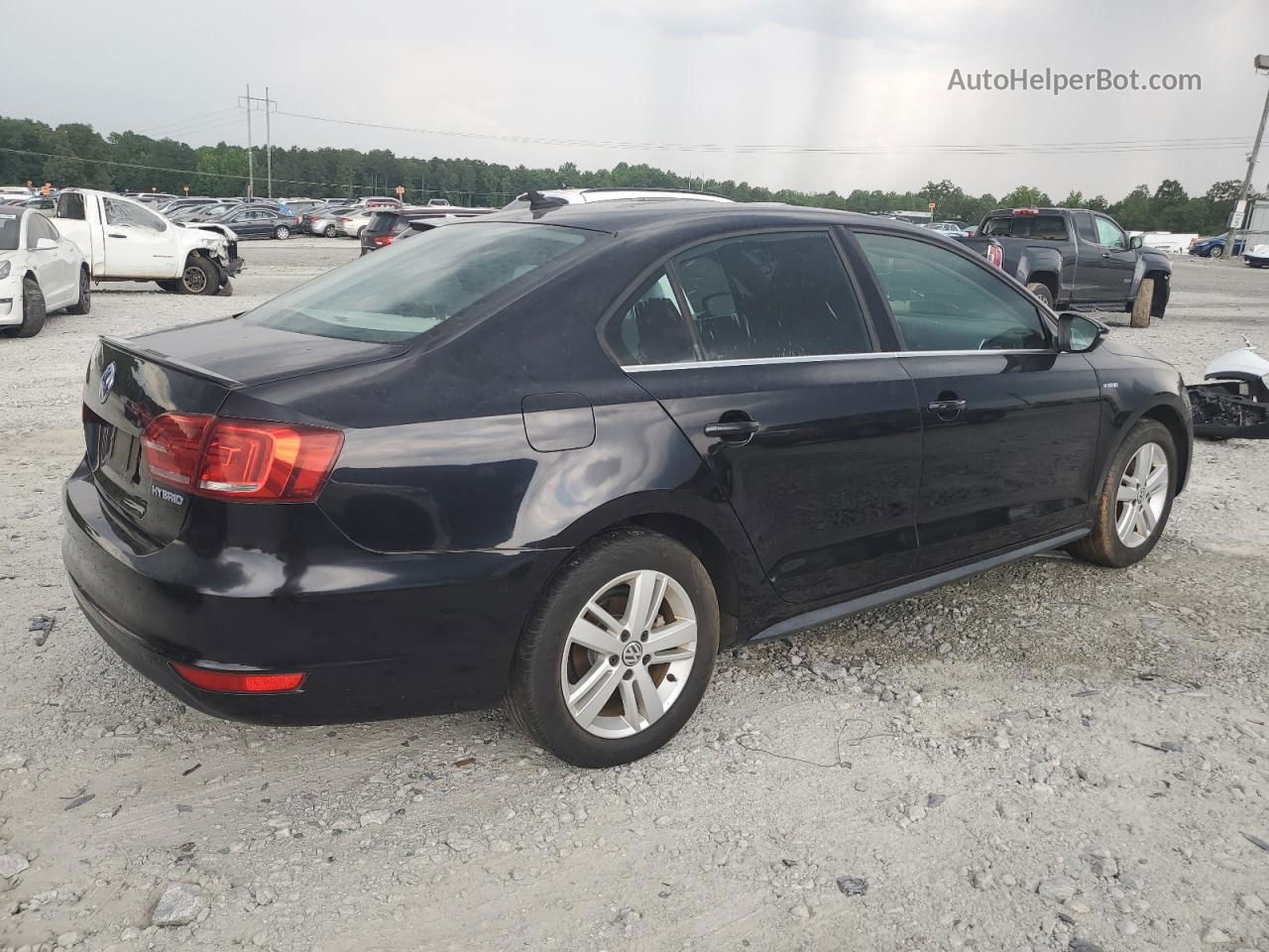 2013 Volkswagen Jetta Hybrid Black vin: 3VW637AJ5DM253445