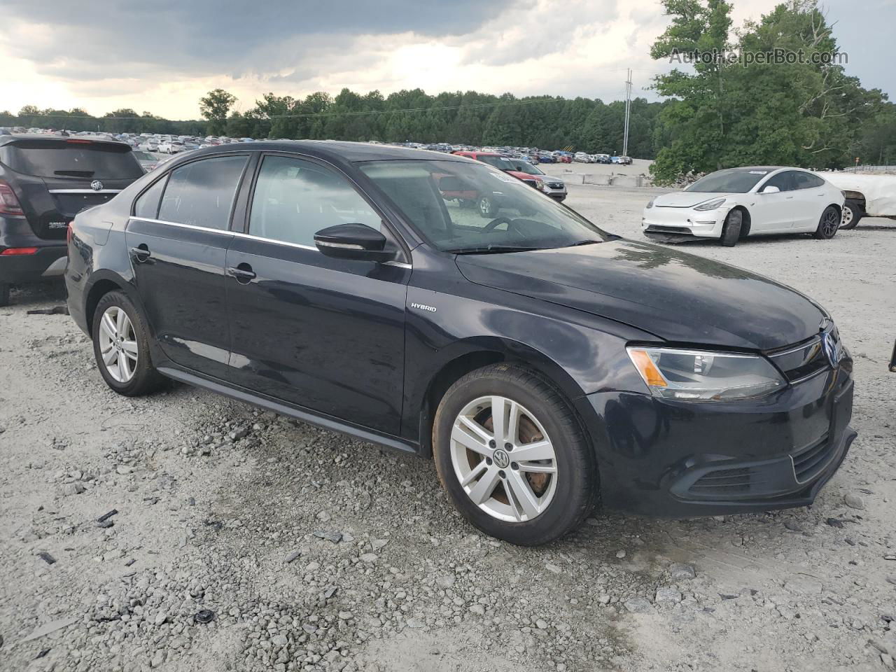 2013 Volkswagen Jetta Hybrid Black vin: 3VW637AJ5DM253445