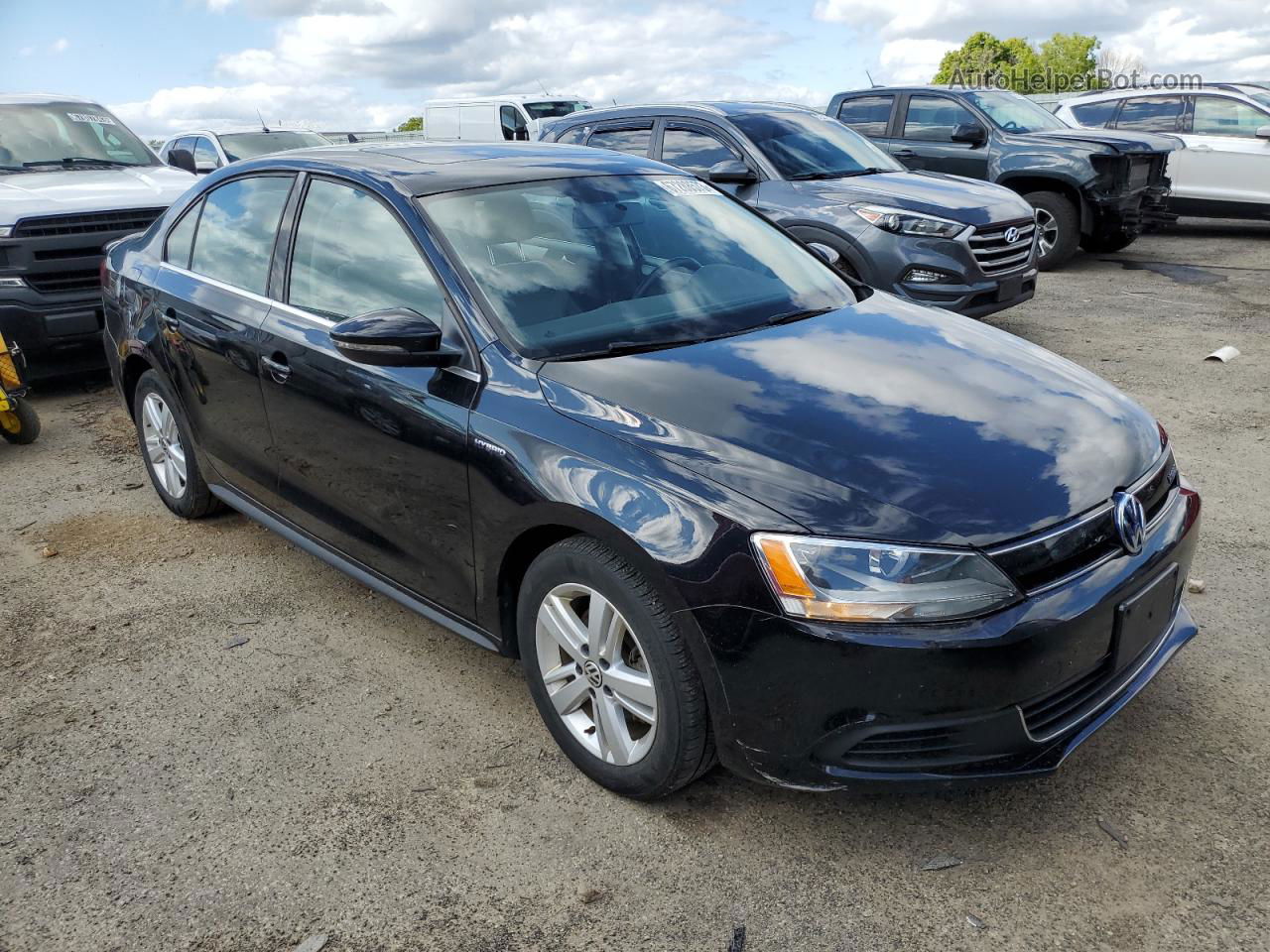 2013 Volkswagen Jetta Hybrid Black vin: 3VW637AJ5DM281147