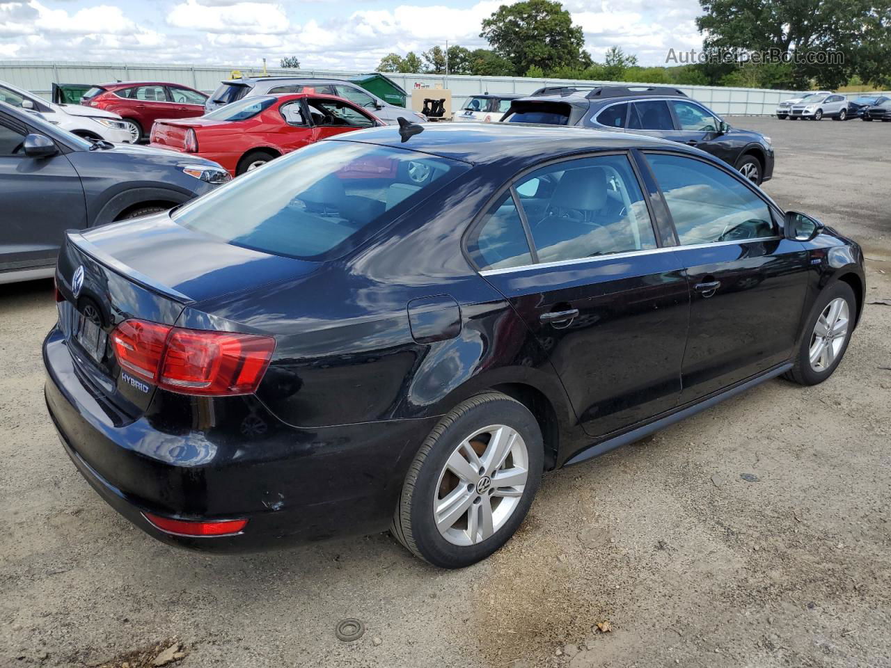 2013 Volkswagen Jetta Hybrid Black vin: 3VW637AJ5DM281147