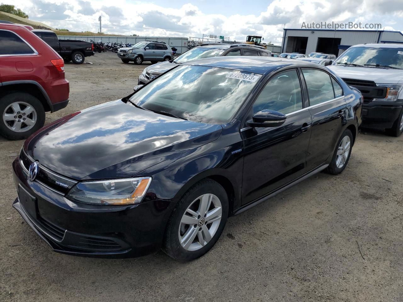 2013 Volkswagen Jetta Hybrid Black vin: 3VW637AJ5DM281147