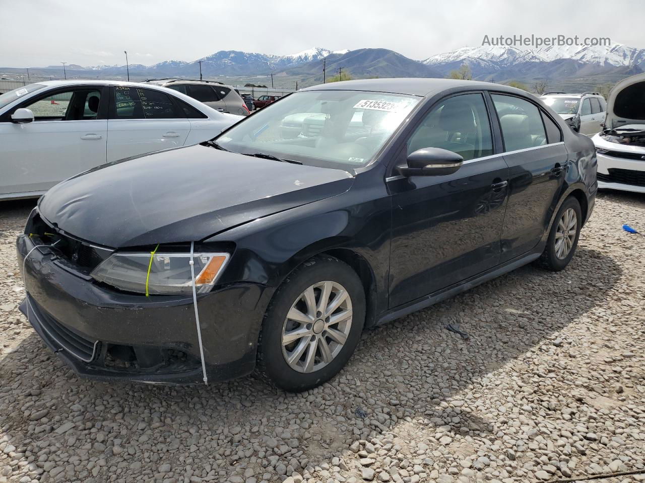 2013 Volkswagen Jetta Hybrid Black vin: 3VW637AJ6DM291573